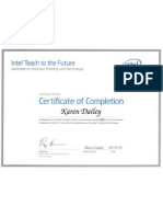 Intel TTWT Participant Certificate