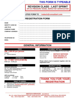 Revision Class: Last Sprint: Registration Form