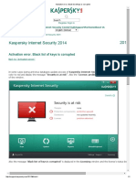 Kaspersky Internet Security 2014 2016: Activation Error. Black List of Keys Is Corrupted