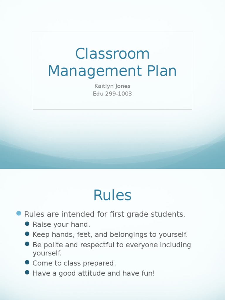 First Grade Classroom Management Plan | PDF | Career & Growth
