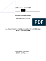 La Transmission de La Politique Monétaire