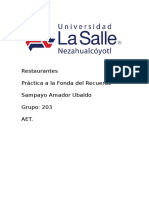 Trabajo de Restaurantes La Fonda Del Recuerdo UBALDO SAMPAYO