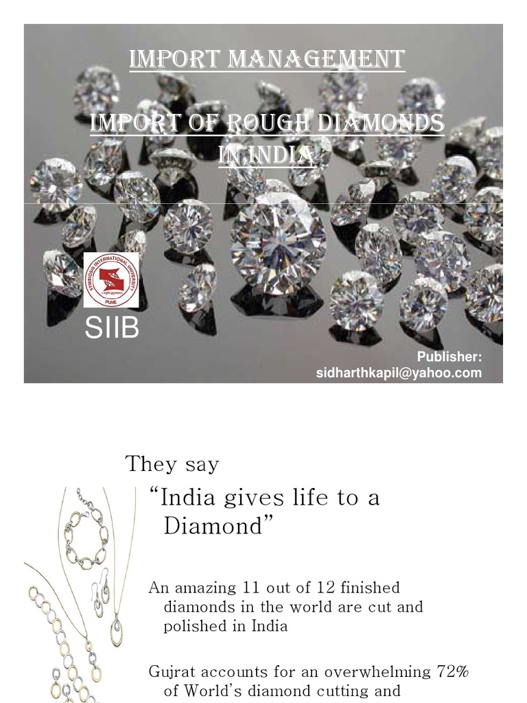 Import of Diamonds in India PDF Economies Business