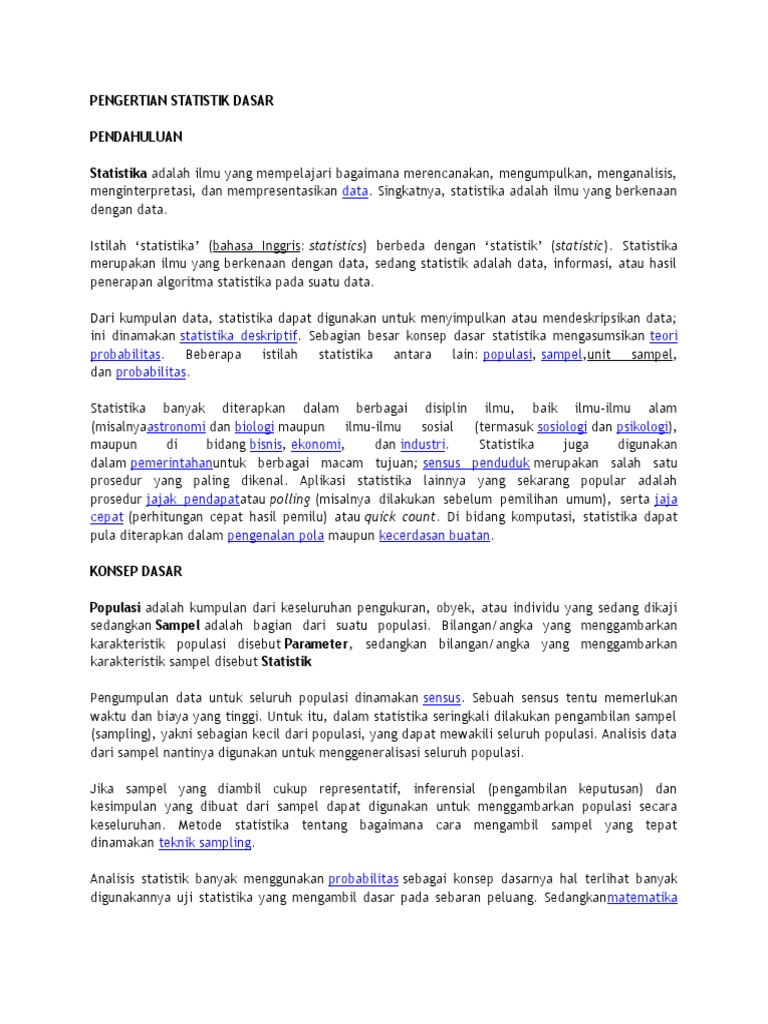 Pengertian Statistik Dasar Pdf