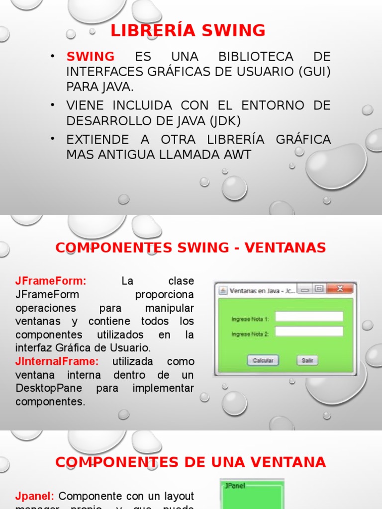 Librería Swing | PDF | Ventana (informática) | Java (lenguaje de ...