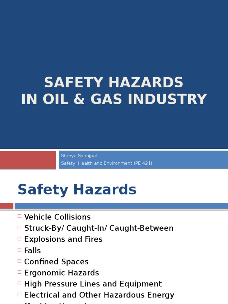 Safety Hazards in Oil & Gas Industry | PDF | Occupational Safety And ...