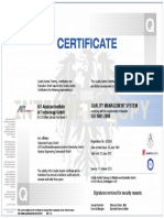 Certificate Sample ISO 9001 e