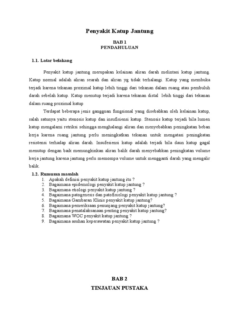 penyakit jantung koroner pdf Makalah Penyakit  Katup Jantung 