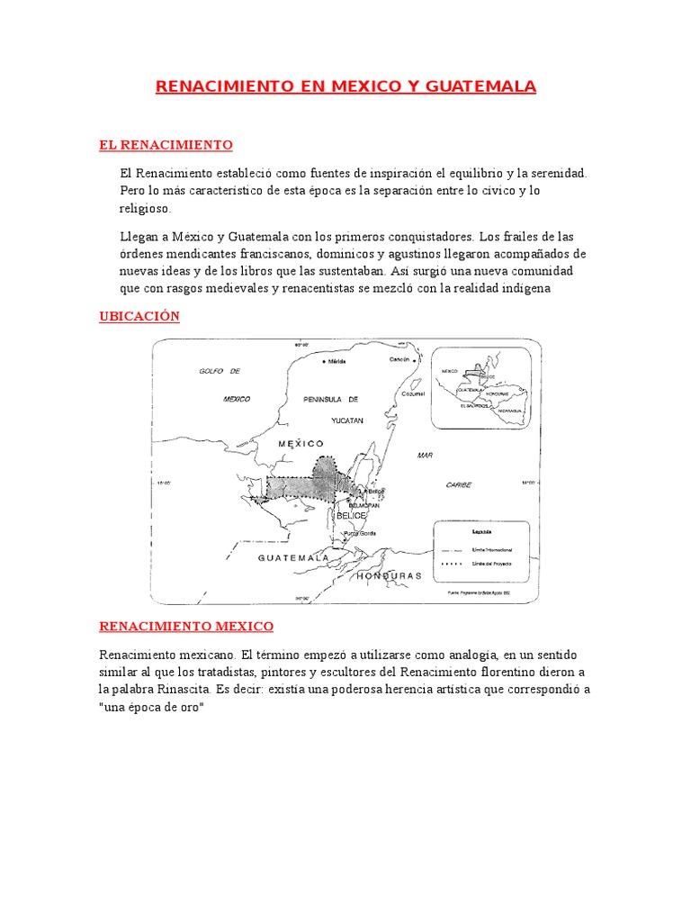 Separacion De Guatemala Y Belice De Mexico Renacimiento en Mexico y Guatemala | PDF | Nueva españa | Imperio español