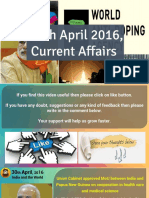 30 April 2016 Current Affair for Competition Exams