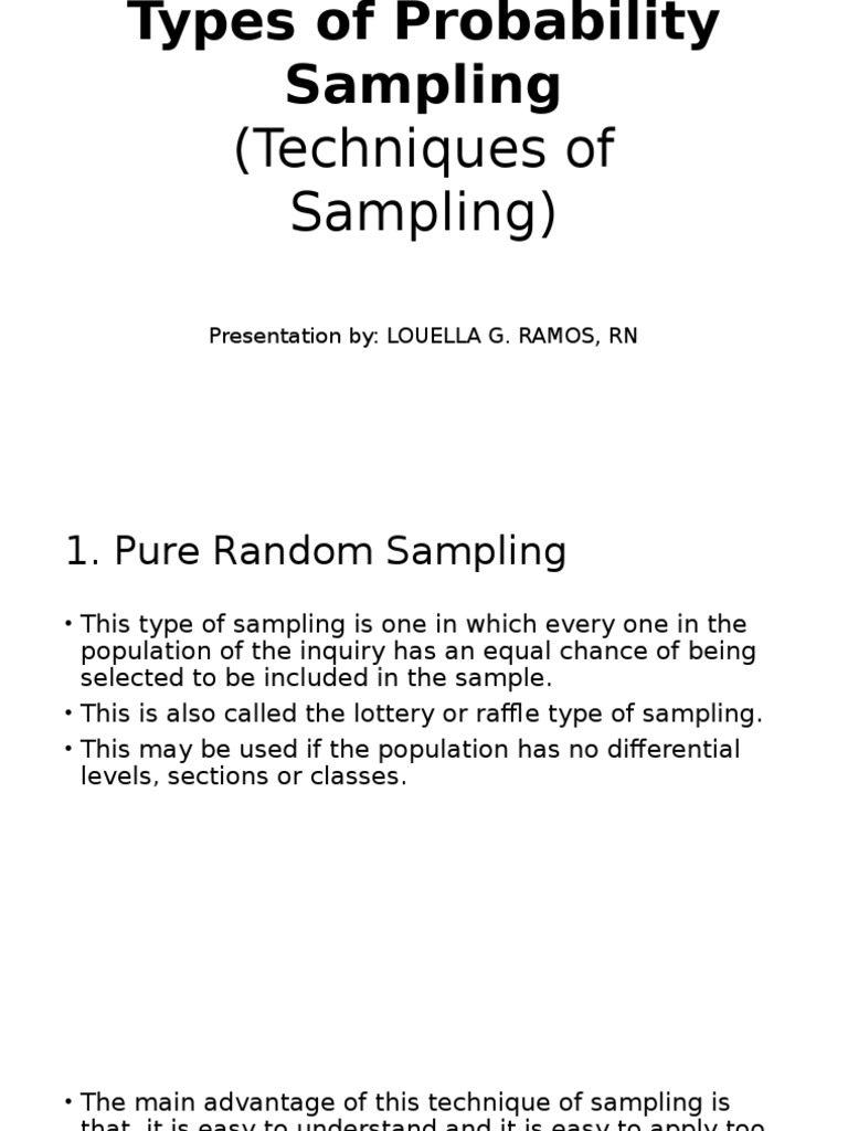 Types of Probability Sampling | PDF | Stratified Sampling | Sampling ...
