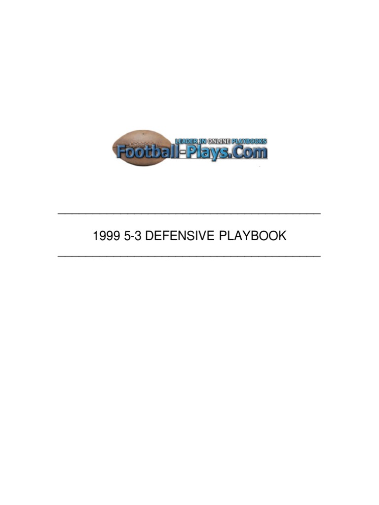 1999 53 Defensive Playbook Overview PDF American Football
