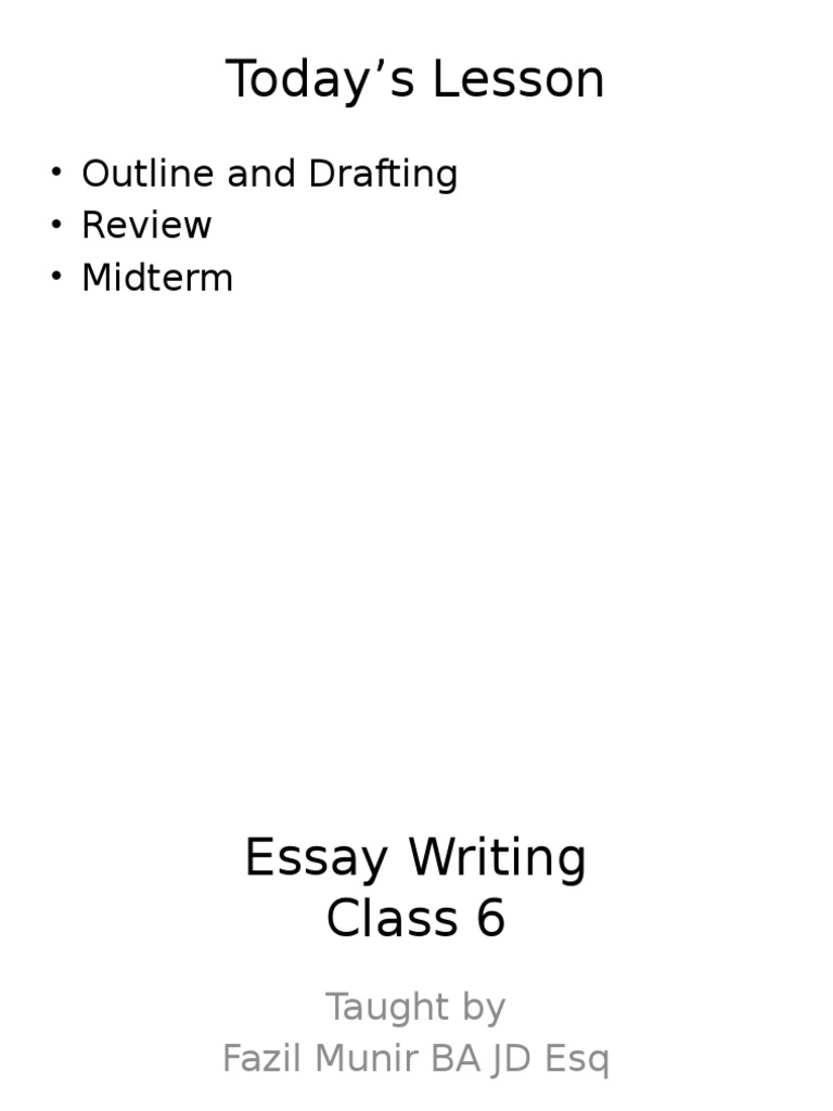 essay topic class 6