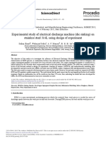 Experimental Study of Electrical Discharge Machine (Die Sinking) On Stainless Steel 316L Using Design of Experiment