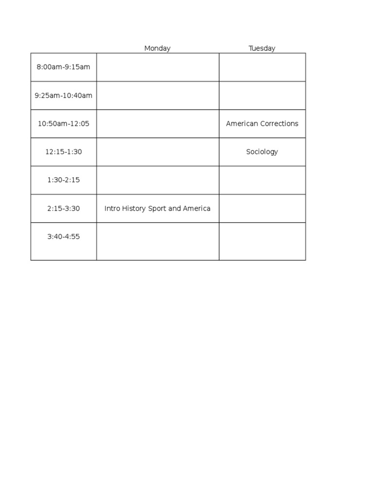 Excel Schedule 1 | PDF | Social Science