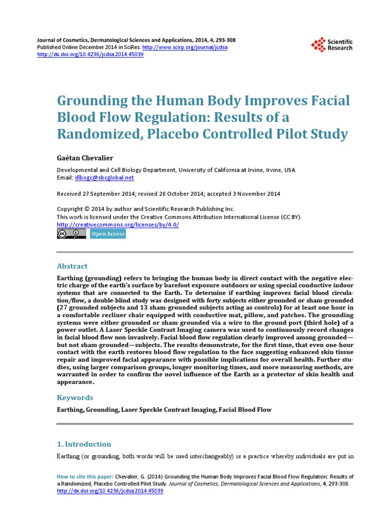 Grounding The Human Body Improves Facial Blood Flow Regulation: Results ...