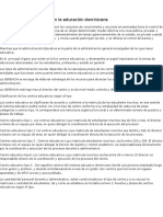 Estructura Administrativa en La Educación Dominicana