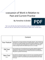 Part 3 - Evaluation of Work in Relation To Past and