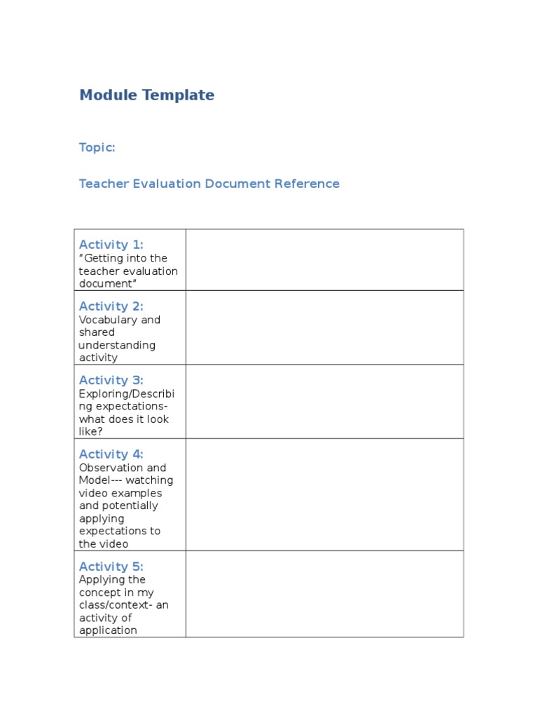 Module Template | PDF | Self-Improvement