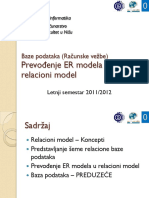 Prevodjenje ER Modela U Relacioni Model PDF