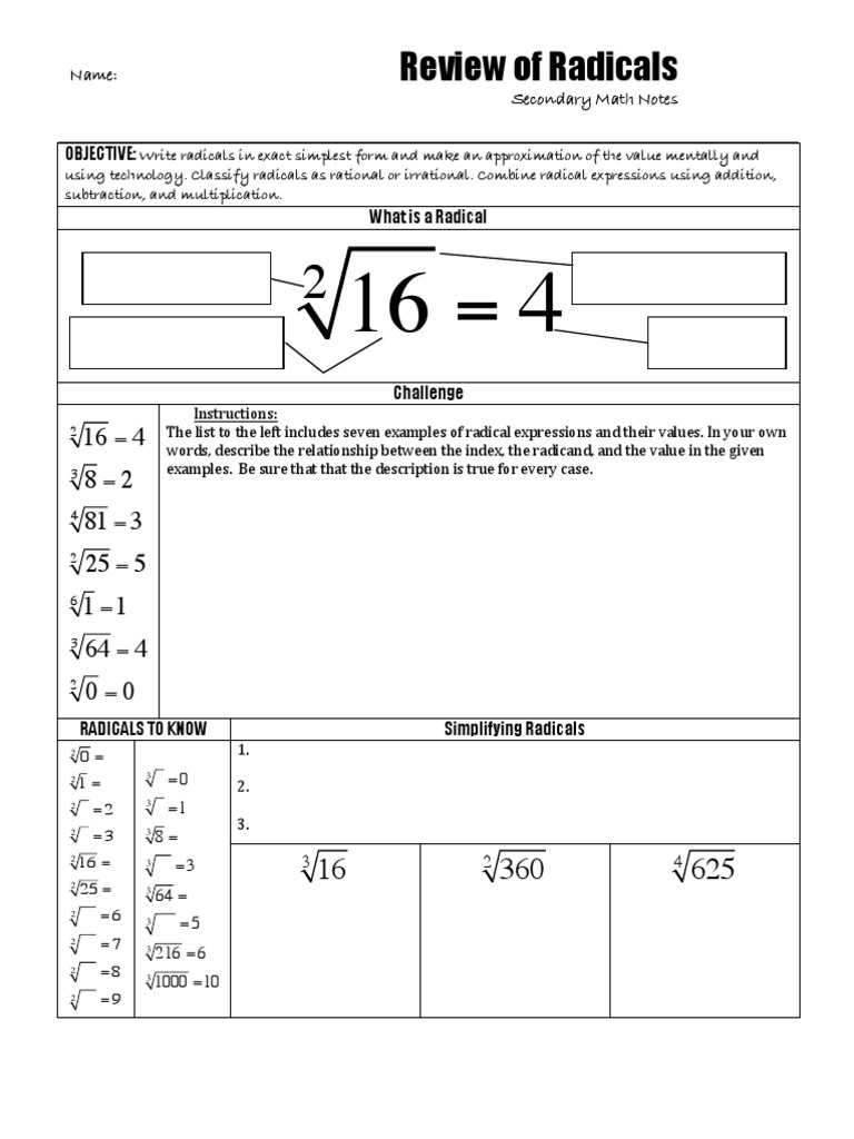 Understanding Radicals in Math | PDF