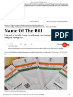 Name of the Bill _ the Indian Express