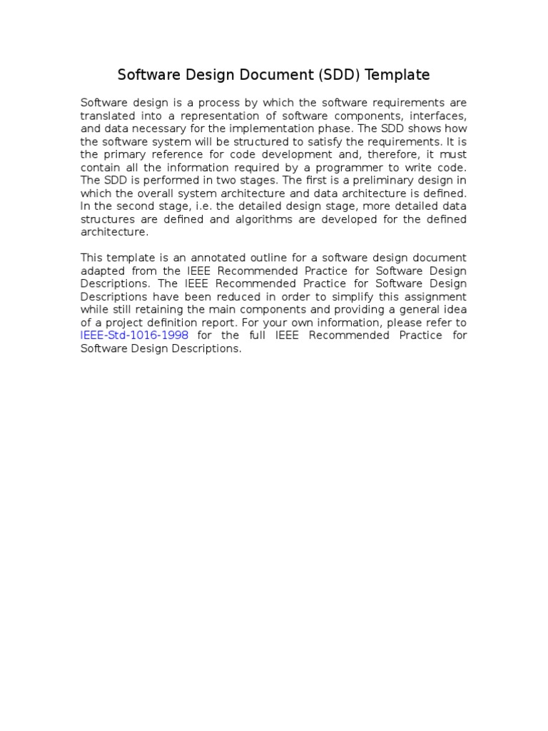Software Design Document Template | PDF | Databases | Information ...