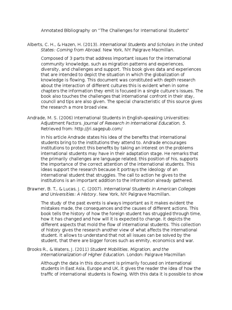 Challenges Faced by International Students | PDF | International ...