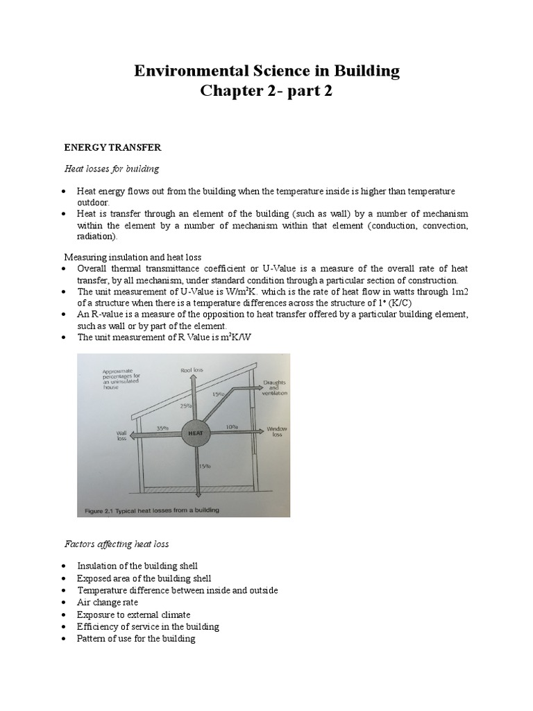Environmental Science in Building Chapter 2-Part 2: Energy Transfer | PDF