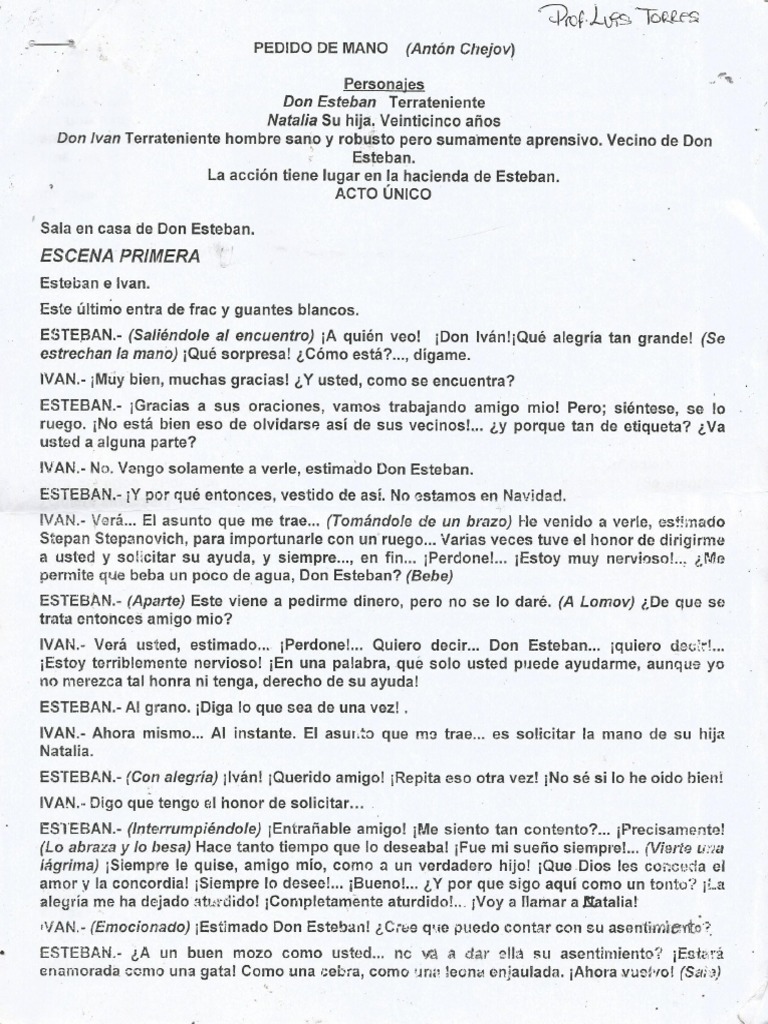 Anton Chéjov - Pedido de Mano | PDF
