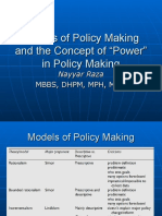 Models of Policy Making and The Concept of Power in Policy