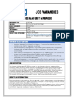 Job Advertisement - Program Unit Manager_Mindanao