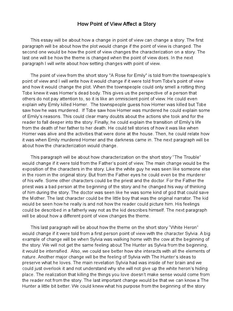 How Point of View Affect a Story Narration Fiction & Literature