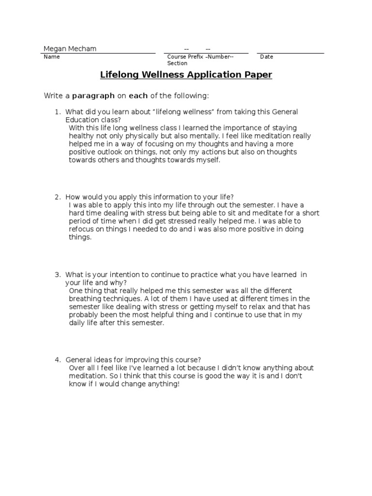 Lifelong Wellness Insights and Applications | PDF