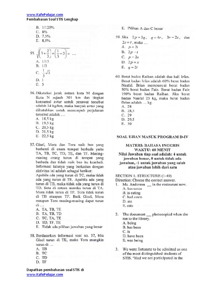 Pembahasan soal un matematika