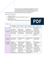 Poem Rubric