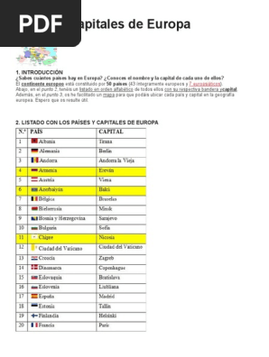 Lista De Todos Los Paises De Europa - Mayoría Lista