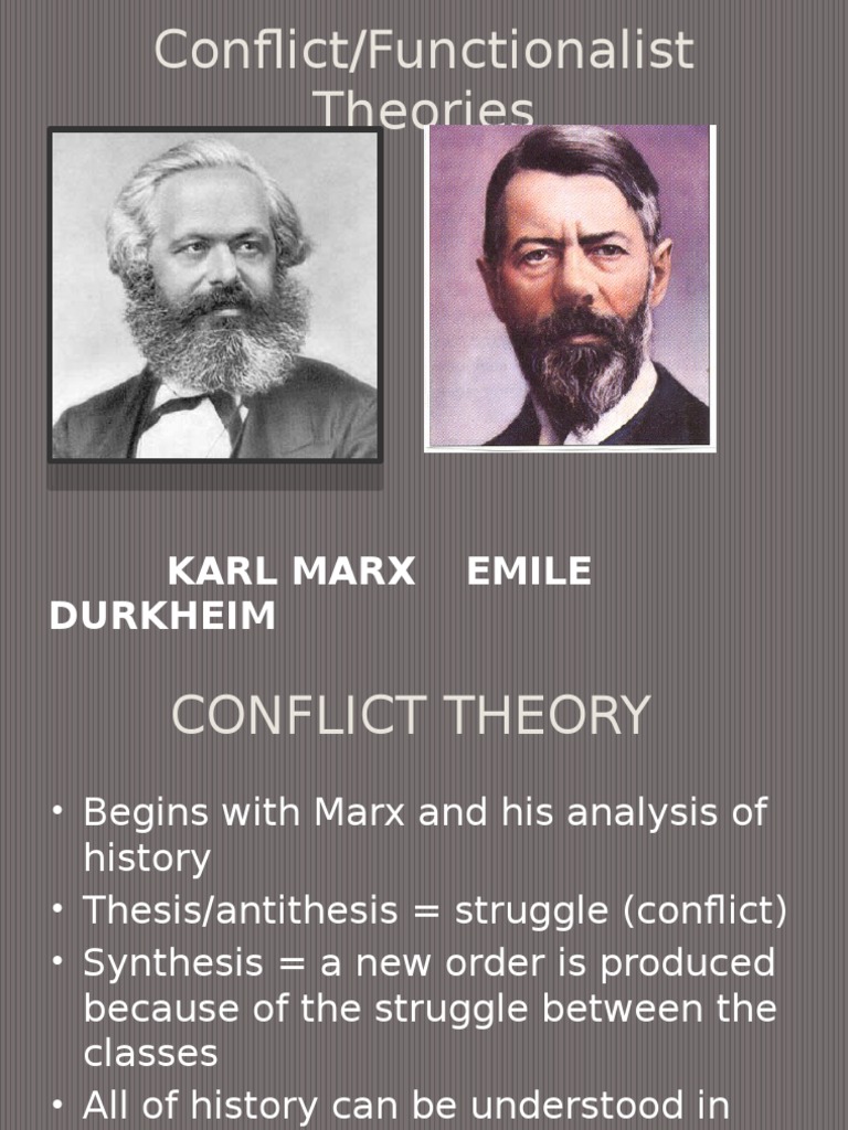conflict theory and functional theory Karl Marx Sociological Theories