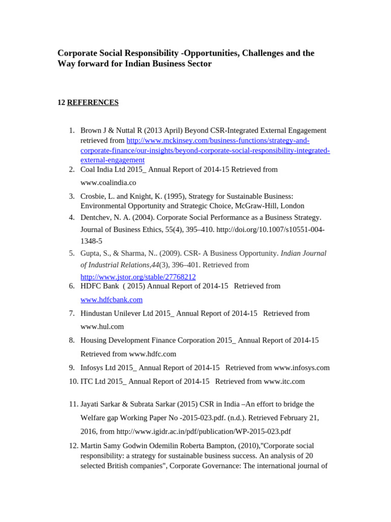 CSR in India The Way Forward | Download Free PDF | Corporate Social ...