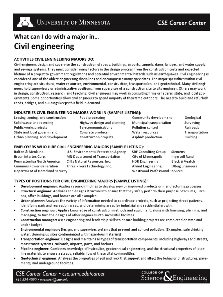 Careers in Civil Engineering Explained | PDF | Civil Engineering | Engineer