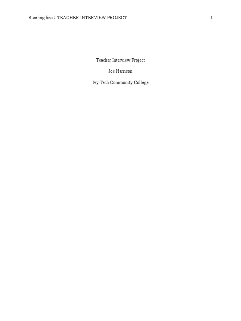 Insights from a Teacher Interview | PDF | Teachers | Attitude (Psychology)