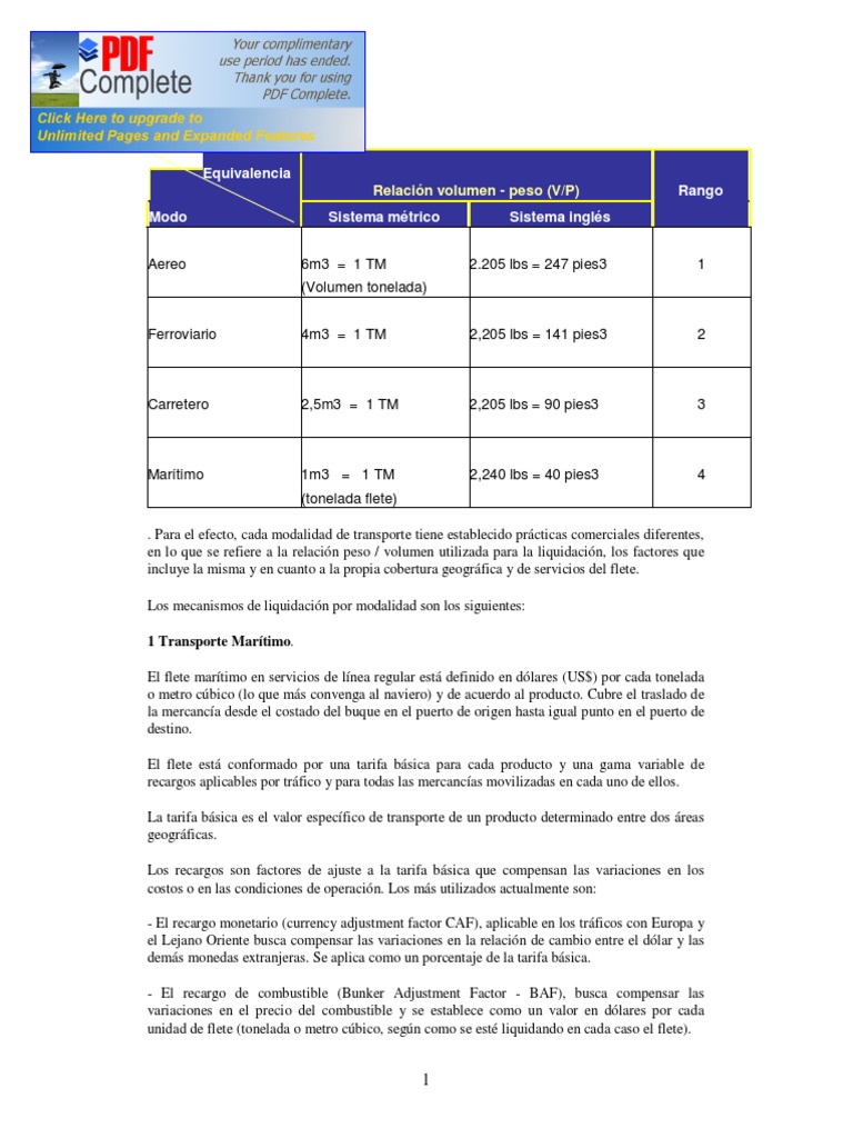 Ejercicios de Liquidación de Fletes Rod
