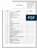 QC Documents for Manufacturing Equipment AR-001