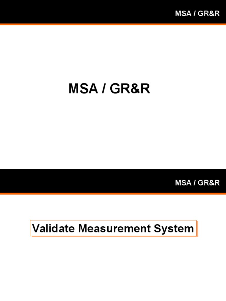 MSA Validation and GR&R Overview | PDF