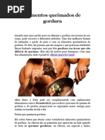 Alimentos queimados de gordura