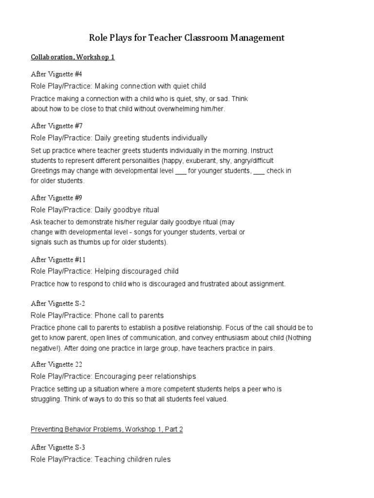 teachers role play set