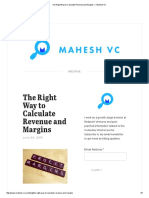 The Right Way To Calculate Revenue and Margins - Mahesh VC