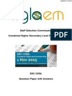 SSC CHSL 01 Nov 2015 Solved Question Paper - Evening Shift