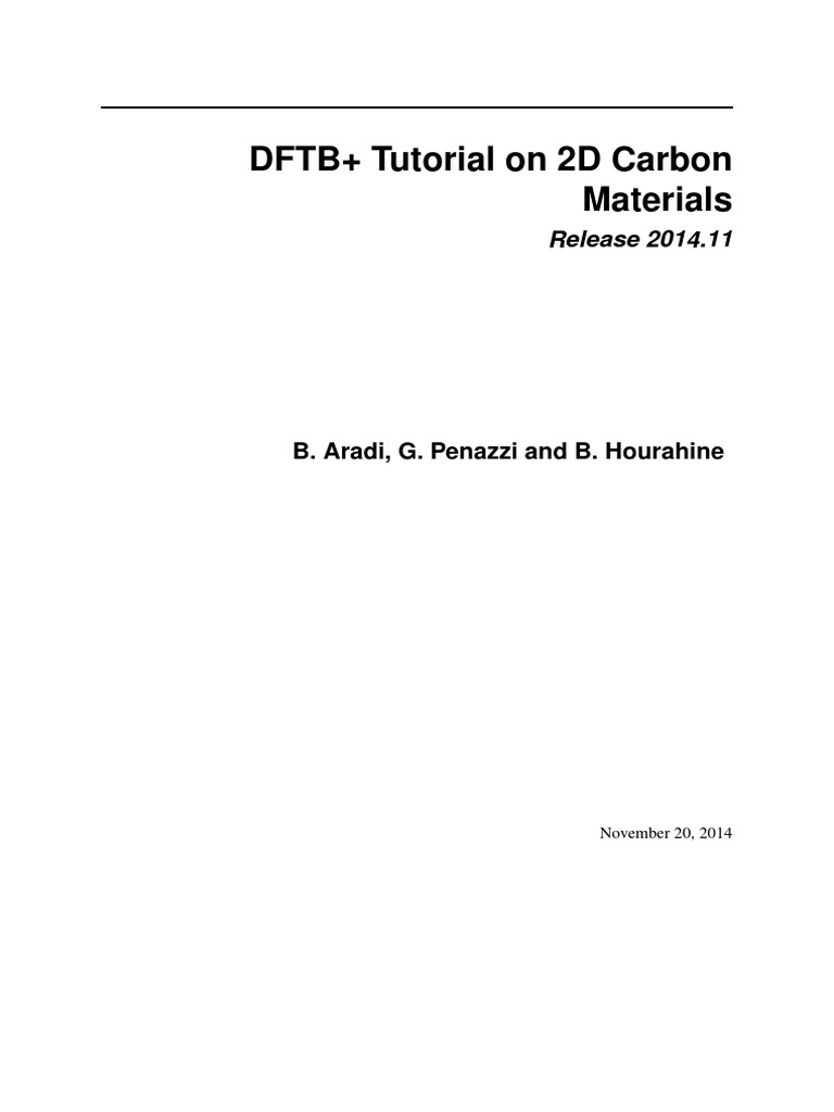 DFTB+ 2D Carbon Materials Tutorial | PDF | Electronic Band Structure ...