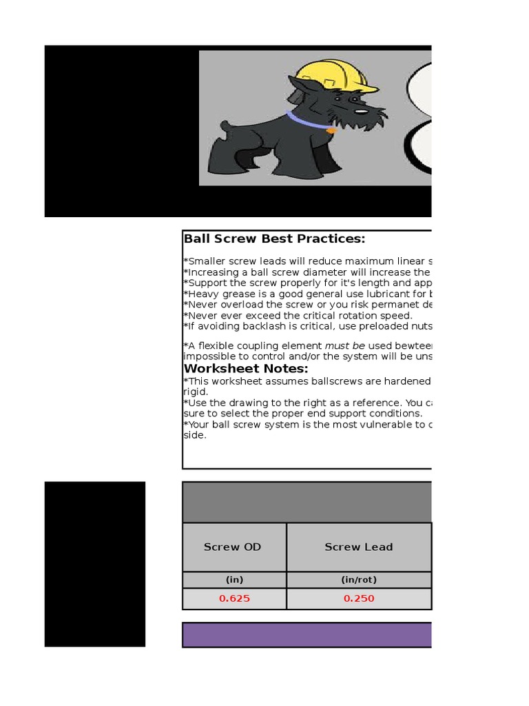 Ball Screw Calculator PDF Bearing (Mechanical) Propeller